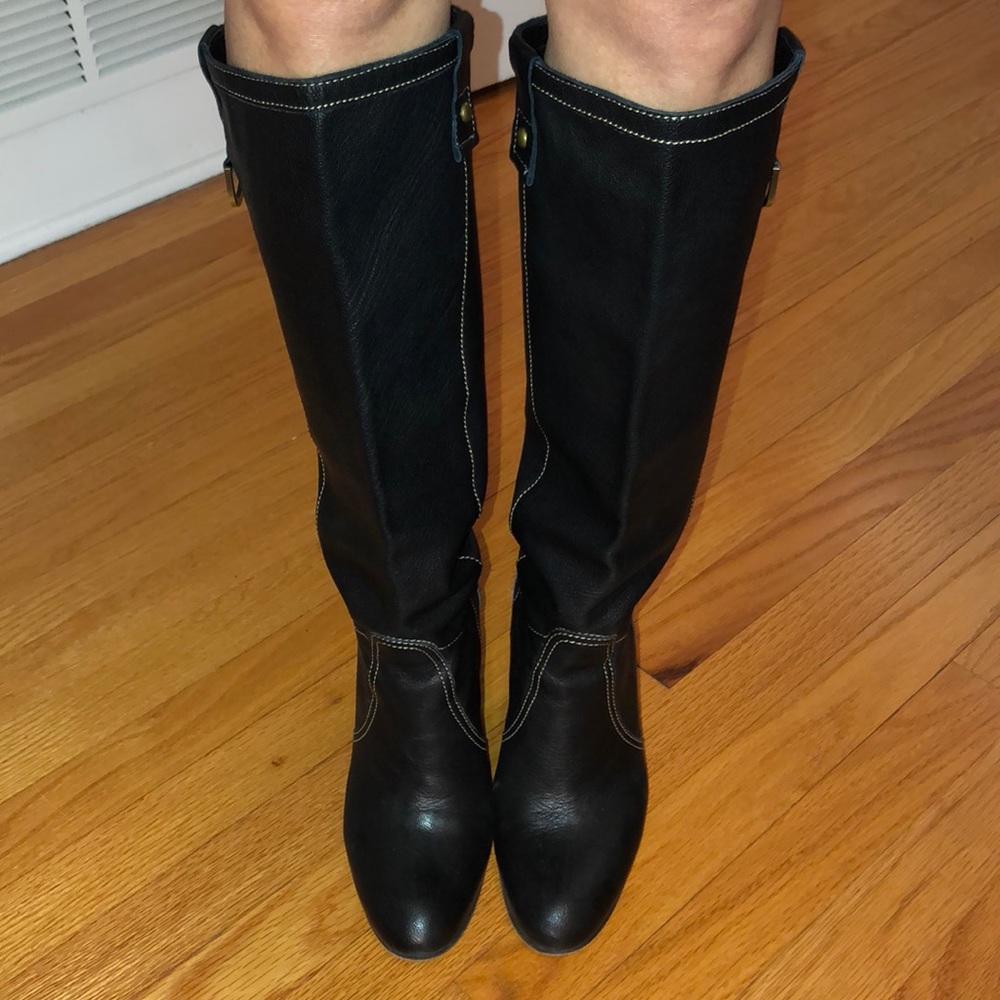 Rafe New York, Knee High Black Leather Boots